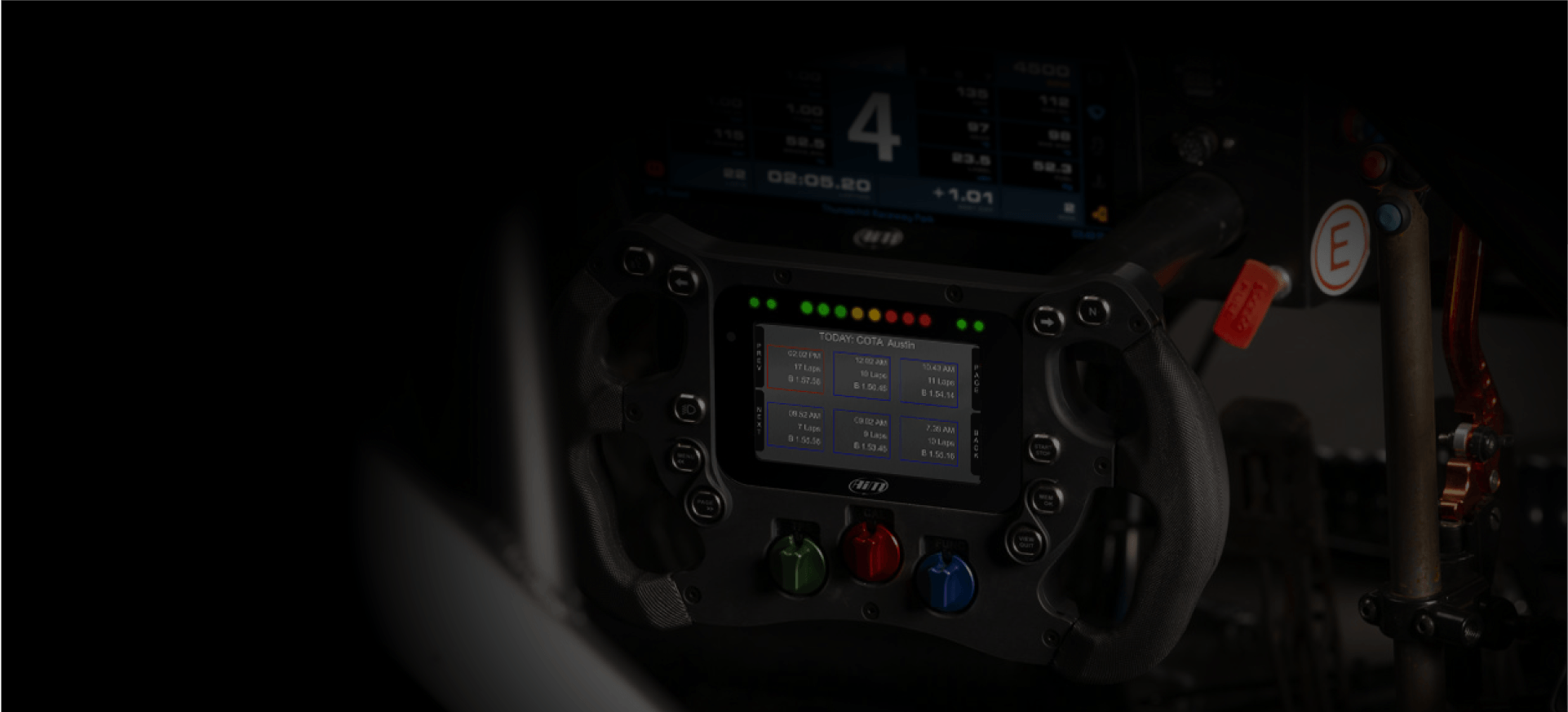 sw4 steering wheel fitted in cockpit