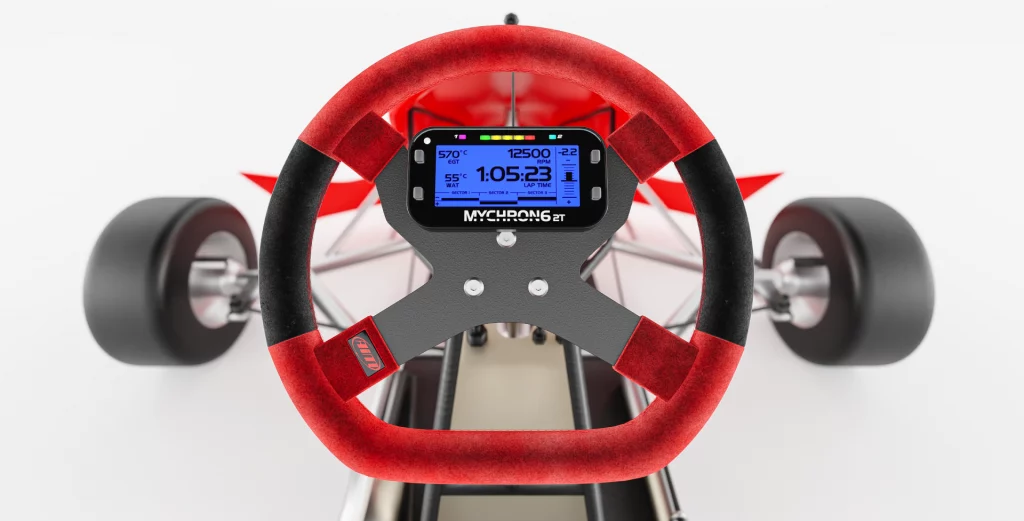 Kart display on steering wheel
