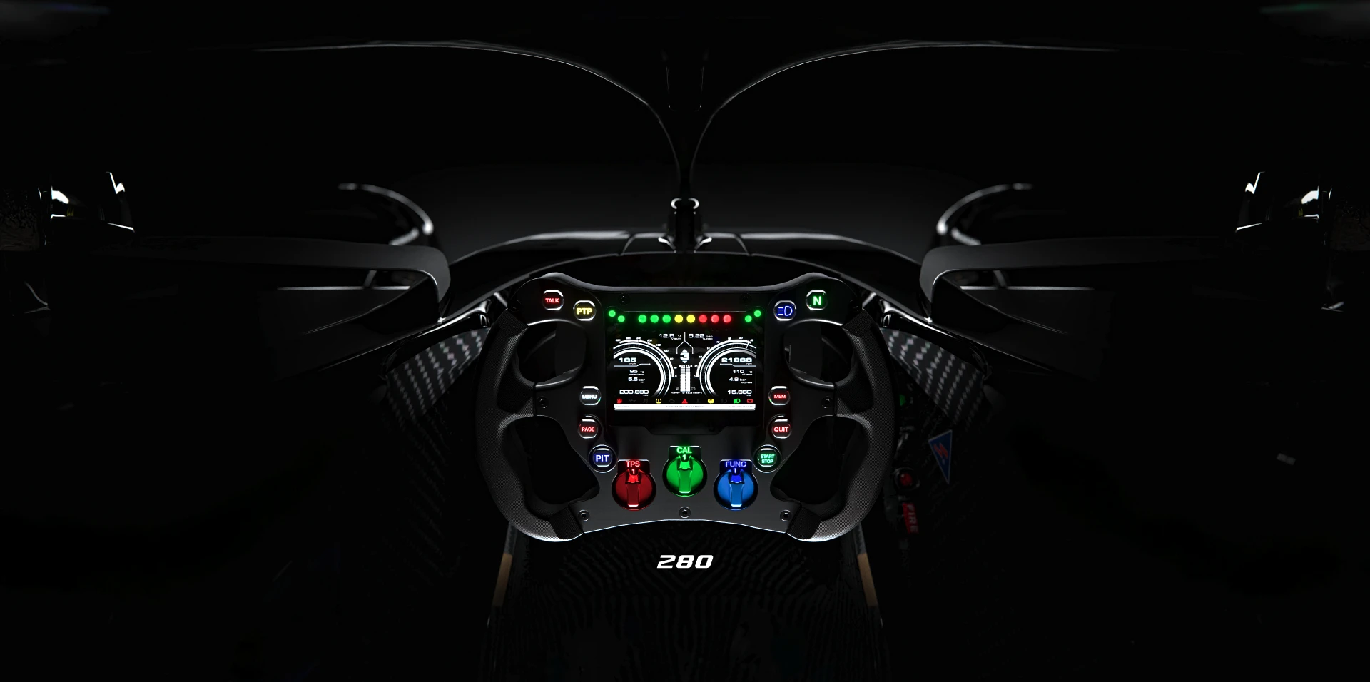 SW4 motorsport steering wheel close up